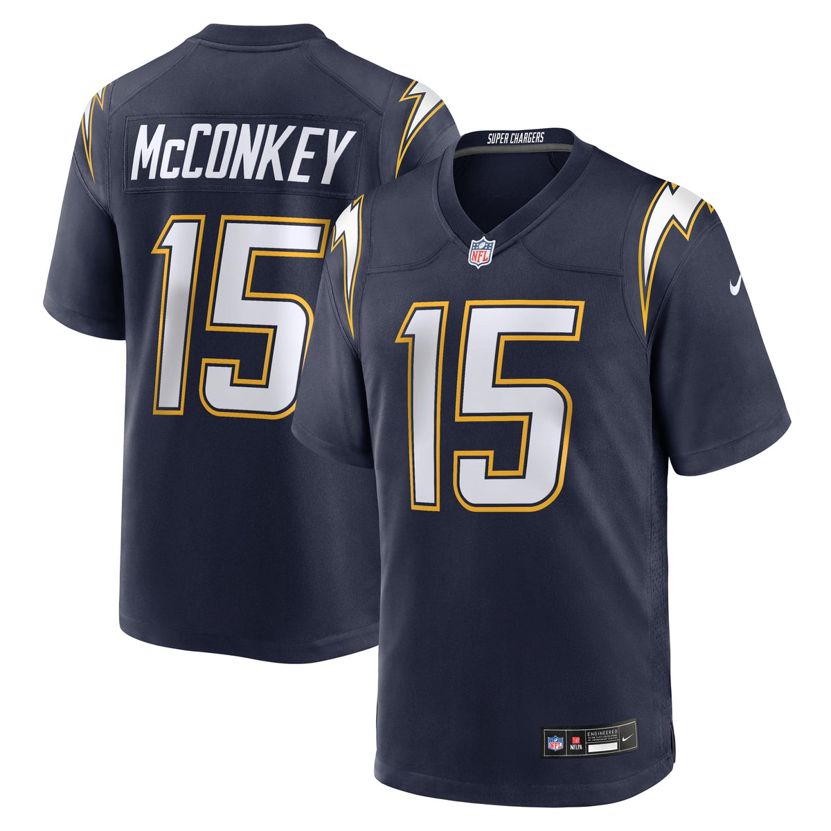 Men's Los Angeles Chargers Ladd McConkey Nike Gold Alternate Charger Power Game Player Jersey