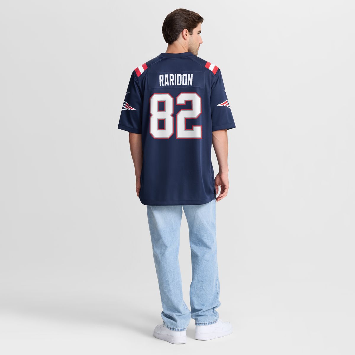 Men's New England Patriots Eli Raridon Nike Navy Team Game Jersey