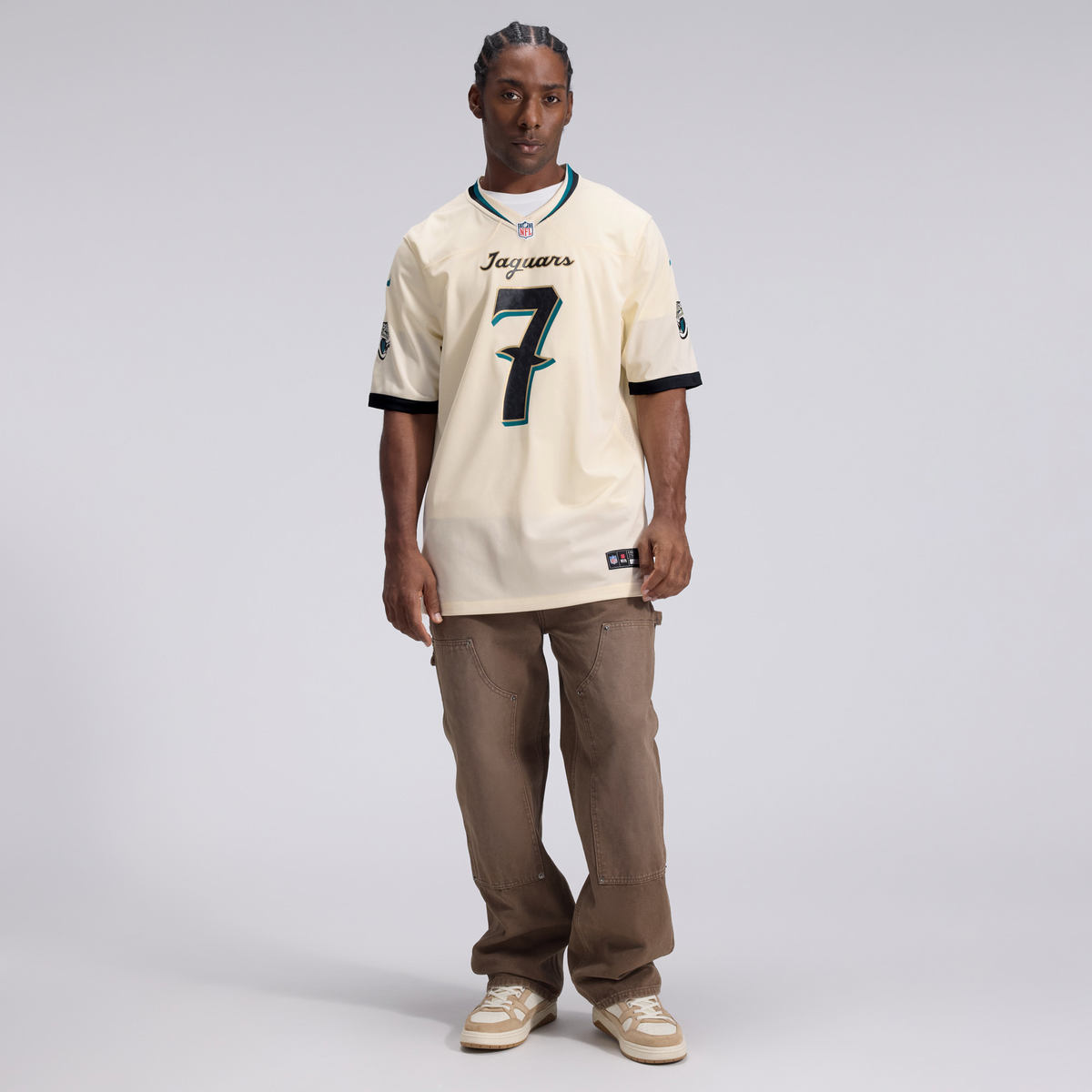 Men's Jacksonville Jaguars Brian Thomas Jr. Nike Natural 2026 Rivalries Collection Game Jersey