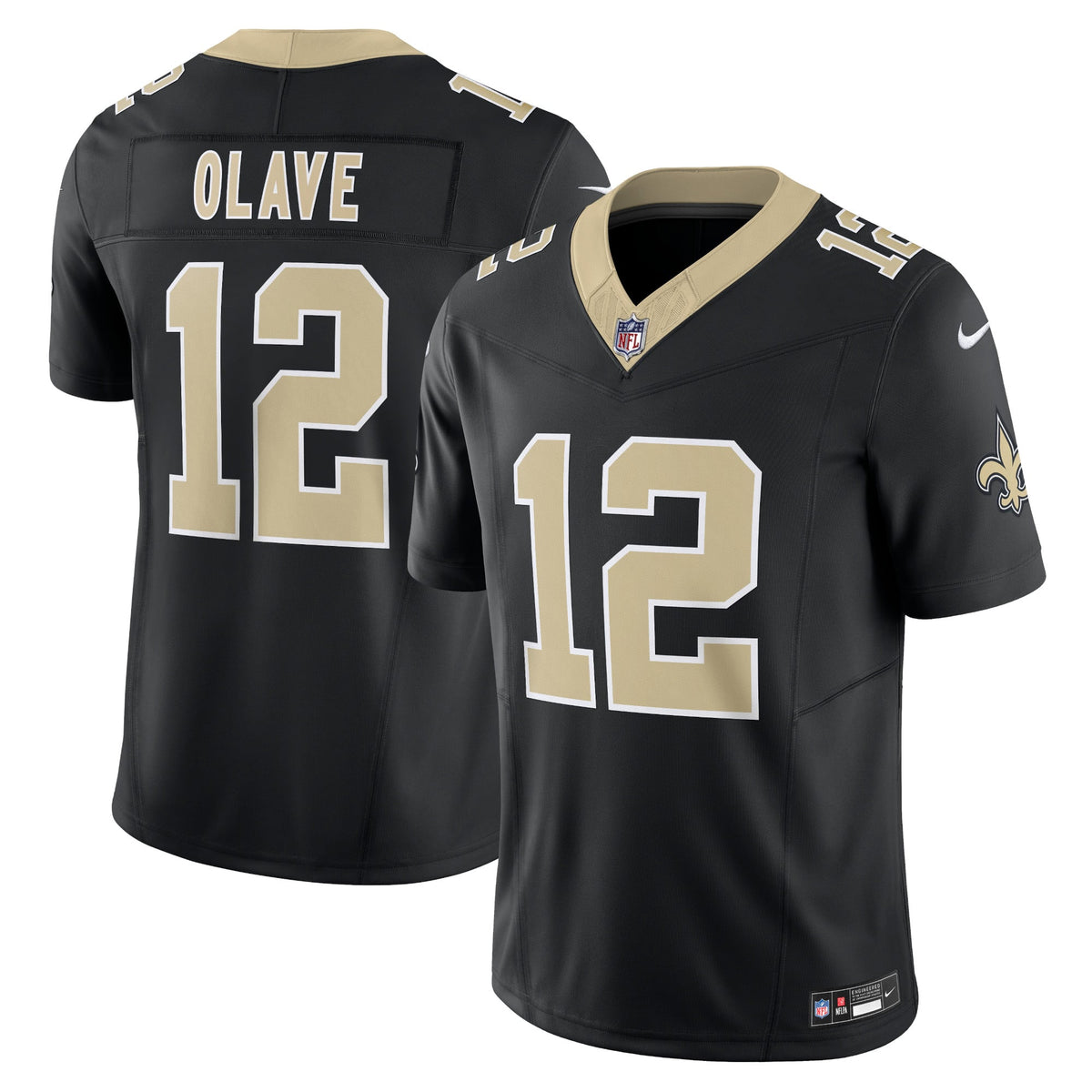 Men's New Orleans Saints Chris Olave Nike Gold Alternate Gameday Golds Alternate Vapor F.U.S.E. Limited Jersey