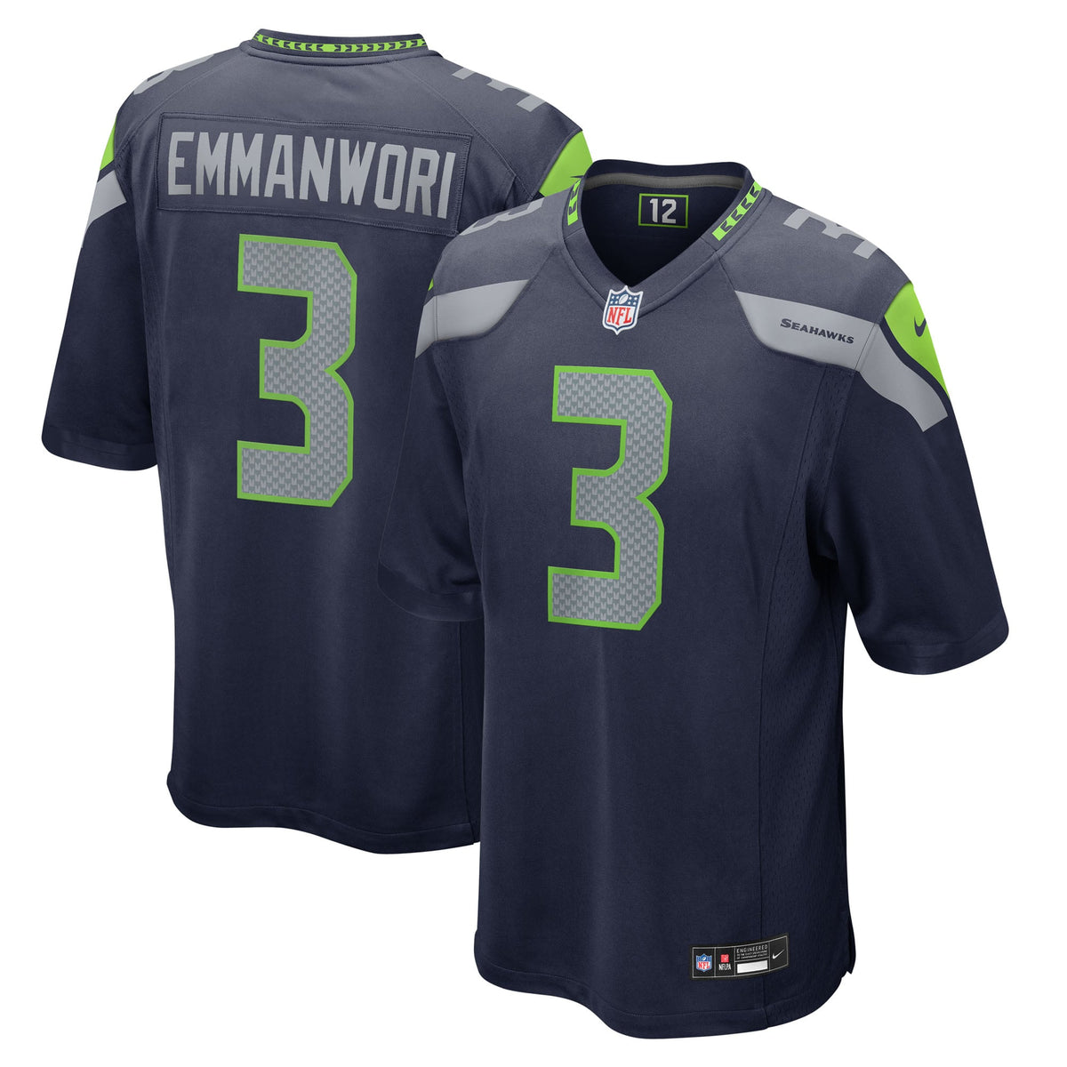Men's Seattle Seahawks Nick Emmanwori Nike White Game Jersey
