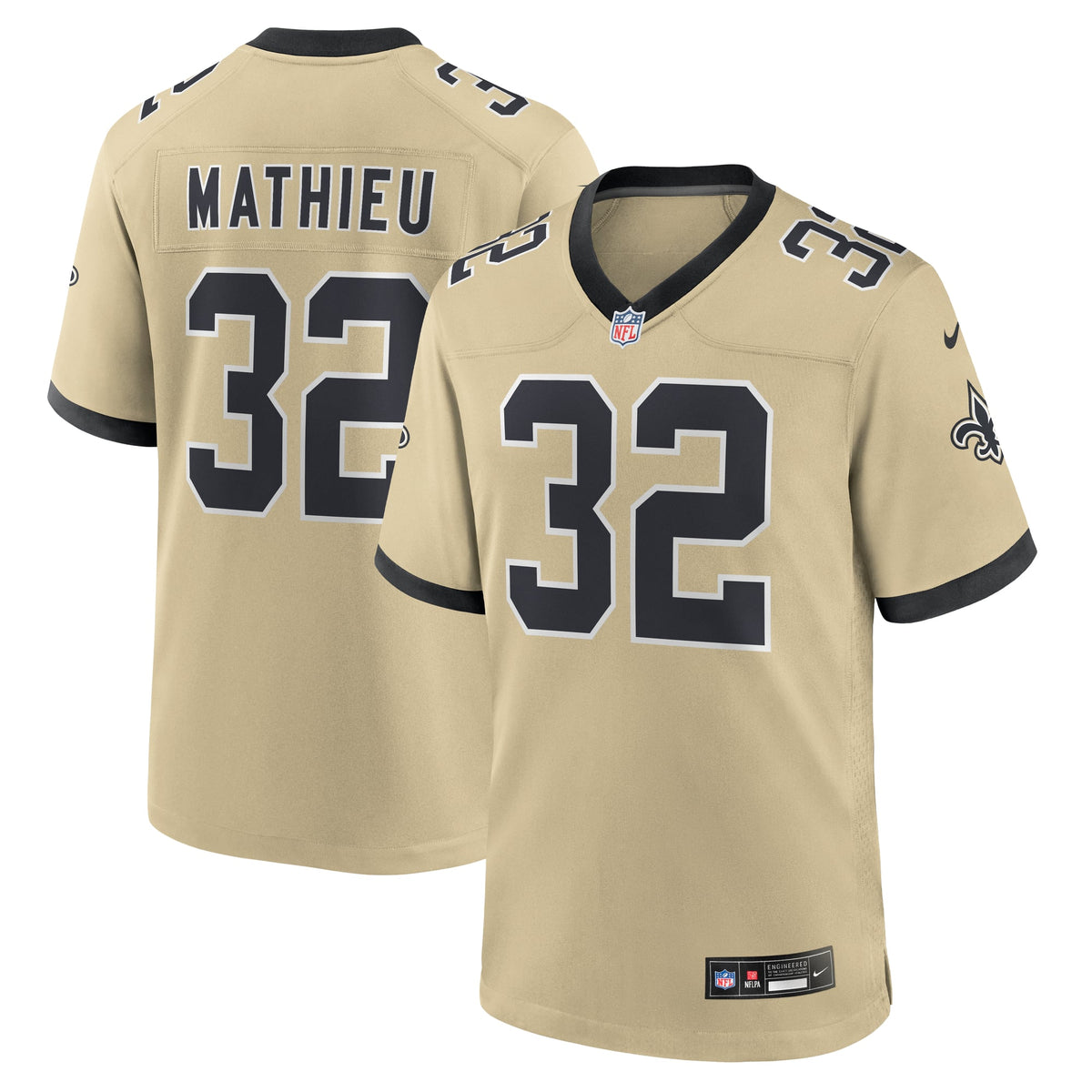 Men's New Orleans Saints Tyrann Mathieu Nike Black Game Jersey