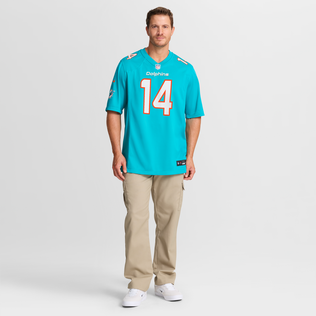 Men's Miami Dolphins Quinn Ewers Nike  Aqua Team Game Jersey