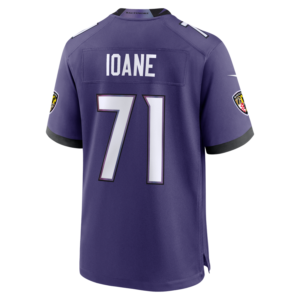 Men's Baltimore Ravens Olaivavega Ioane Nike Purple Team Game Jersey