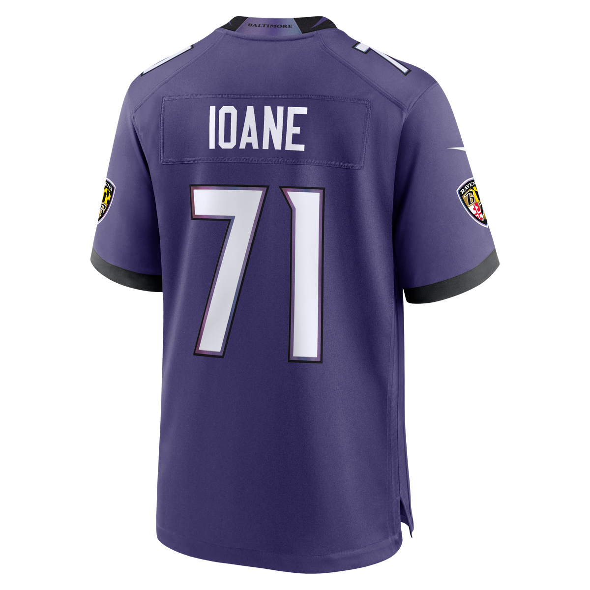 Men's Baltimore Ravens Olaivavega Ioane Nike Purple Team Game Jersey