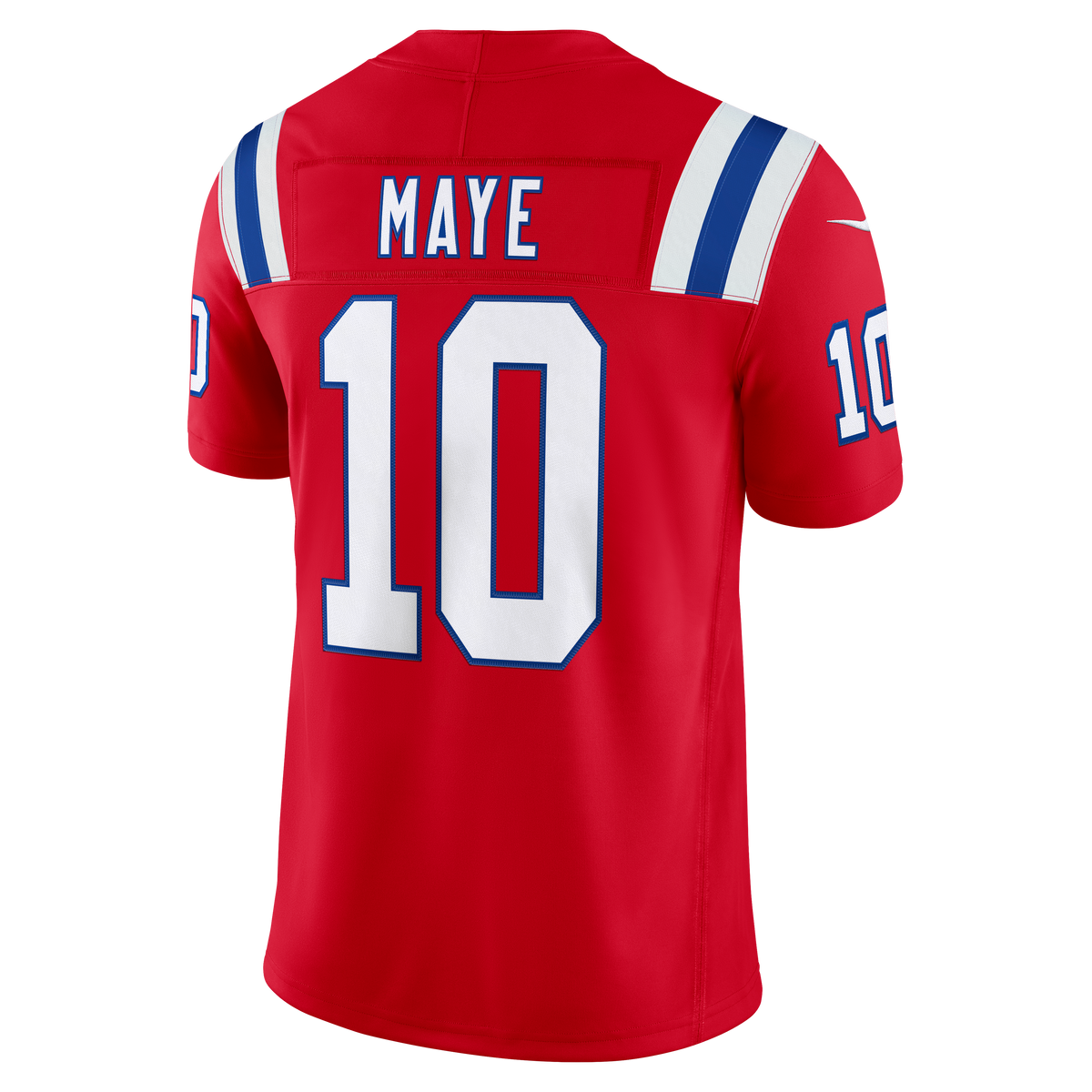 Men's New England Patriots Drake Maye Nike Red Alternate Vapor F.U.S.E. Stitched Limited Jersey