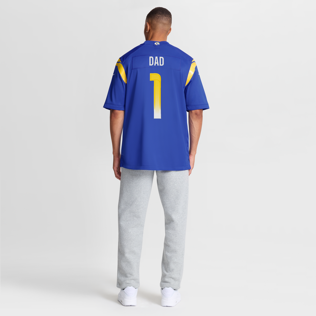 Men's Los Angeles Rams Number 1 Dad Nike Royal Game Jersey