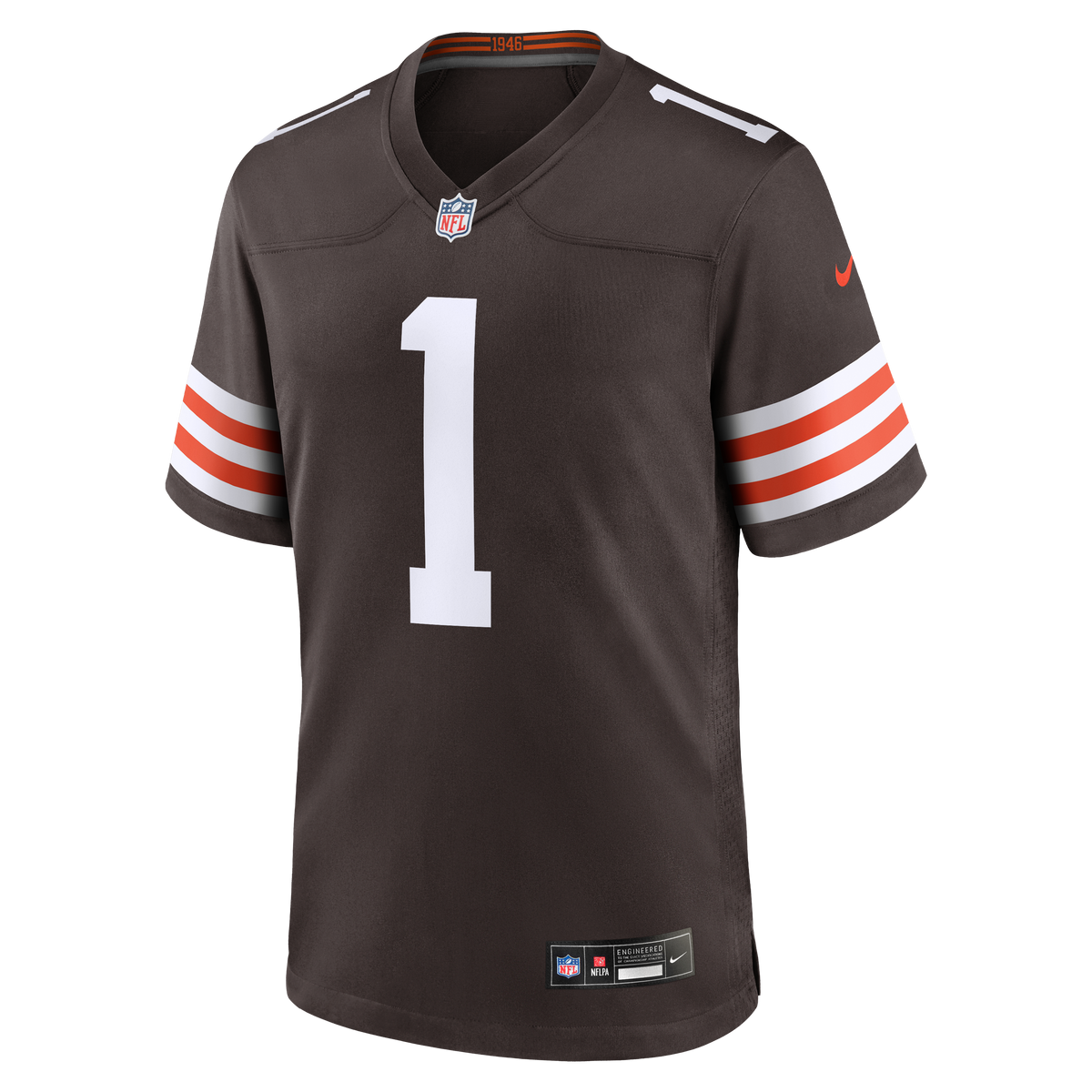 Men's Cleveland Browns Number 1 Dad Nike Brown Game Jersey