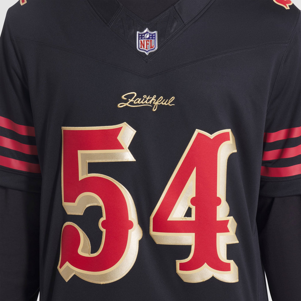 Men's San Francisco 49ers Fred Warner Nike Black Rivalries Collection Stitched Limited Jersey