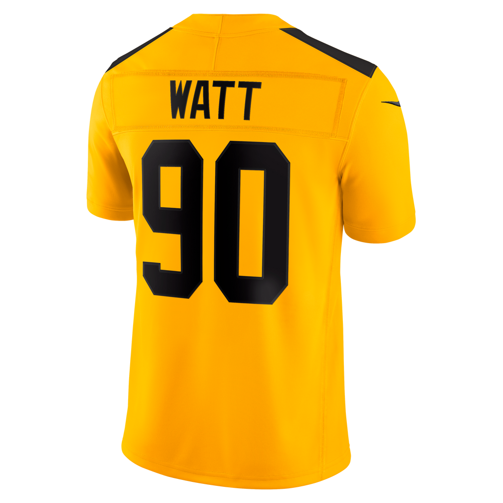 Men's Pittsburgh Steelers T.J. Watt Nike Gold Alternate Vapor F.U.S.E. Stitched Limited Jersey