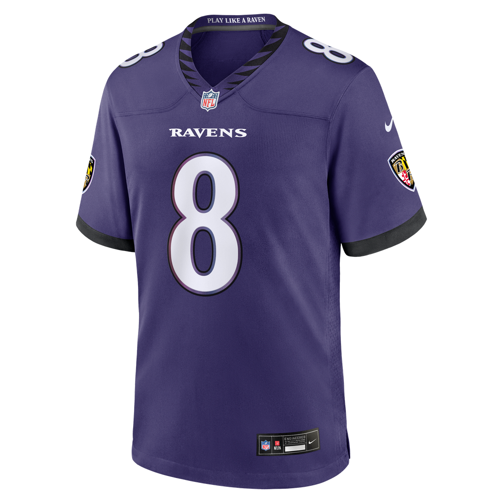 Men's Baltimore Ravens Lamar Jackson Nike Purple Team Game Jersey