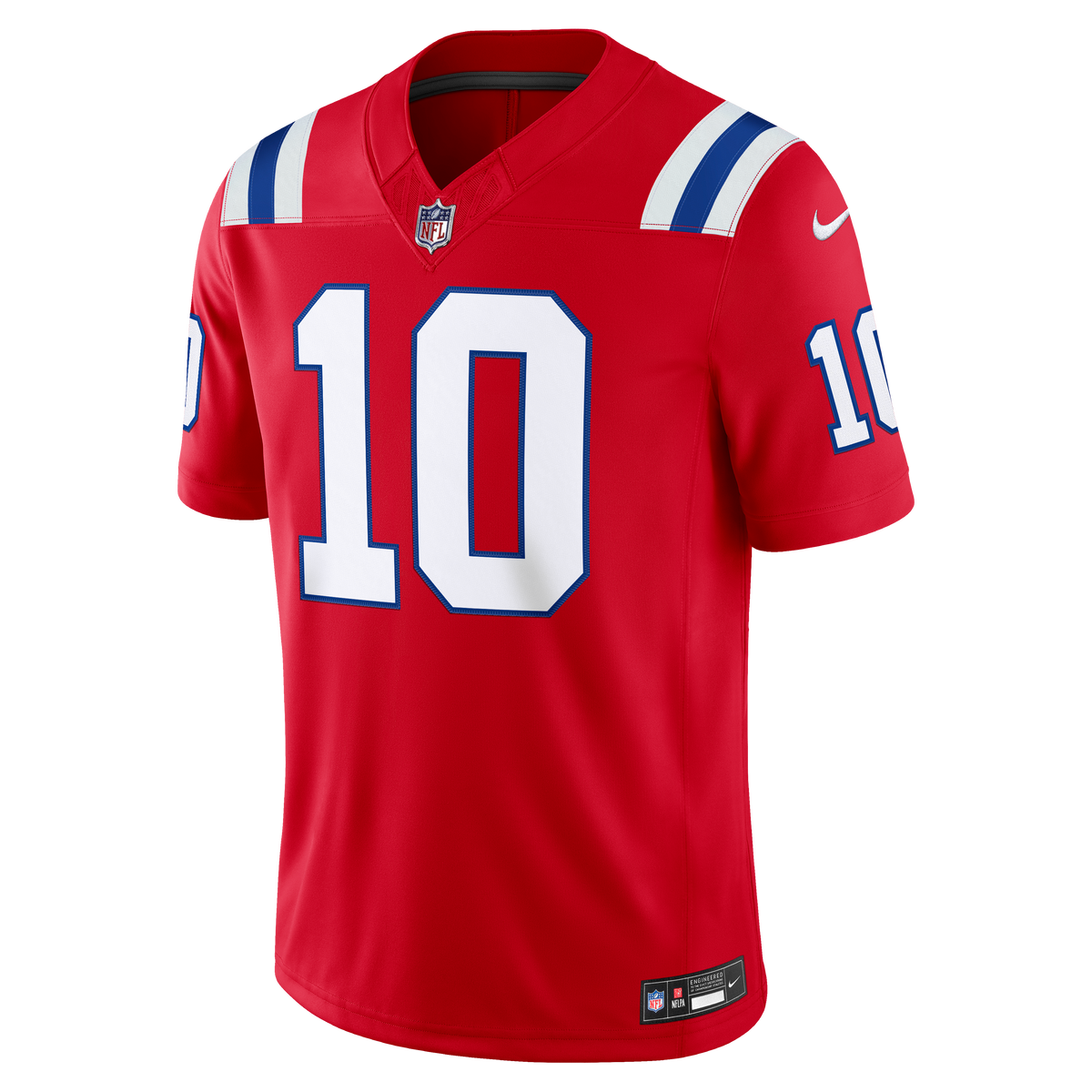 Men's New England Patriots Drake Maye Nike Red Alternate Vapor F.U.S.E. Stitched Limited Jersey