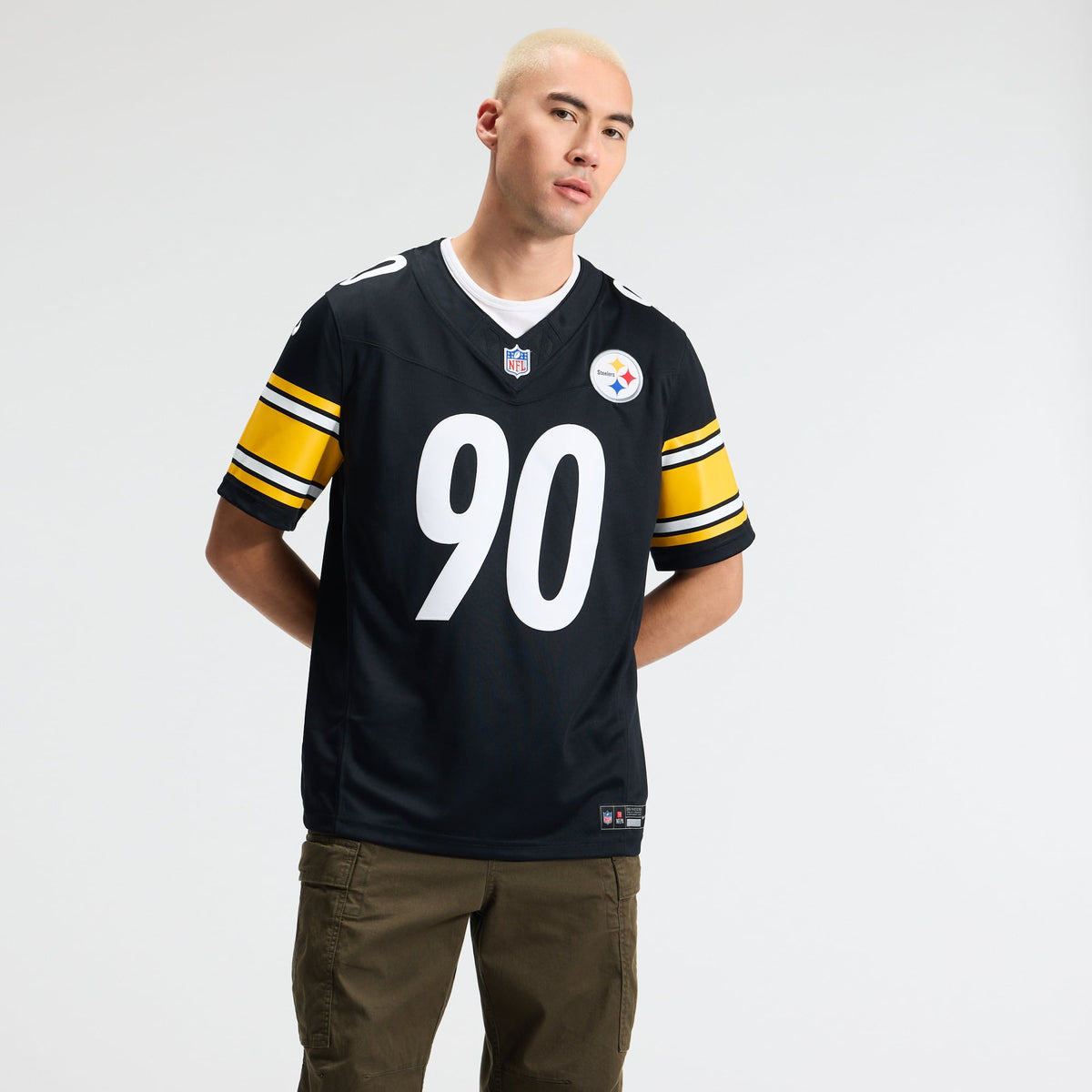 Men's Pittsburgh Steelers T.J. Watt Nike Gold Alternate Vapor F.U.S.E. Stitched Limited Jersey