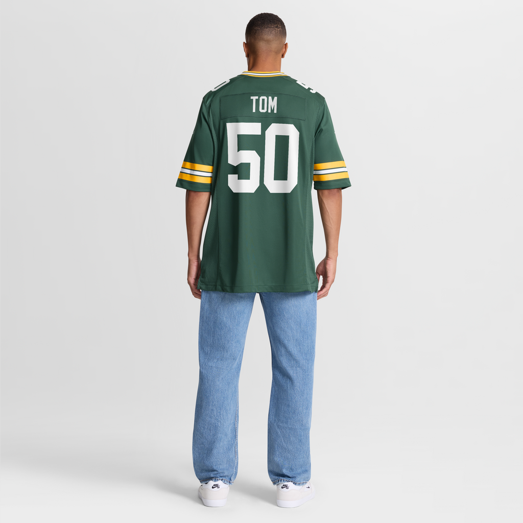 Men's Green Bay Packers Zach Tom Nike Green Game Player Jersey