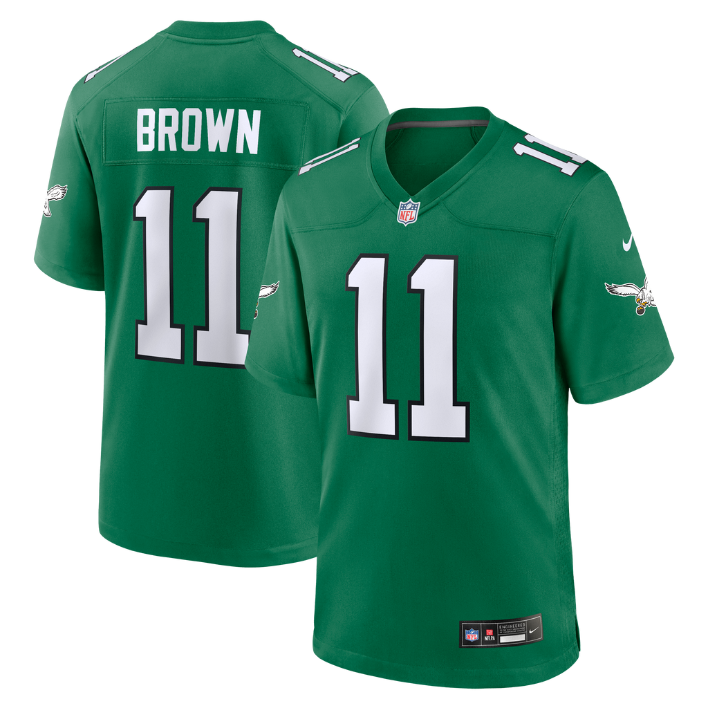 Men's Philadelphia Eagles A.J. Brown Nike Kelly Green Alternate Game Player Jersey
