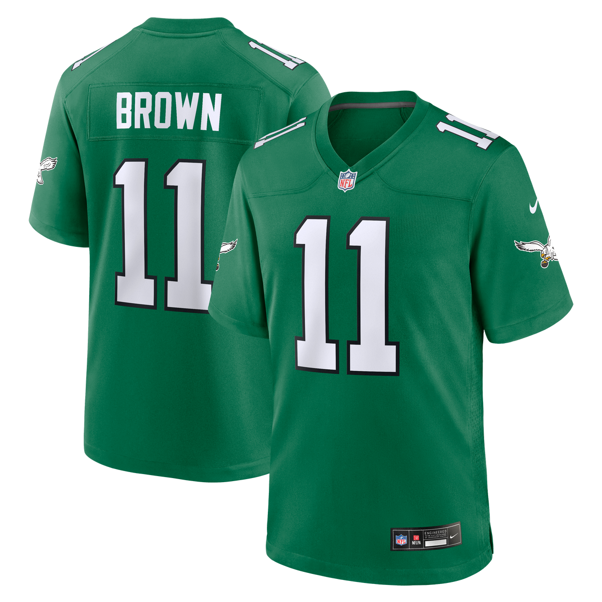 Men's Philadelphia Eagles A.J. Brown Nike Kelly Green Alternate Game Player Jersey
