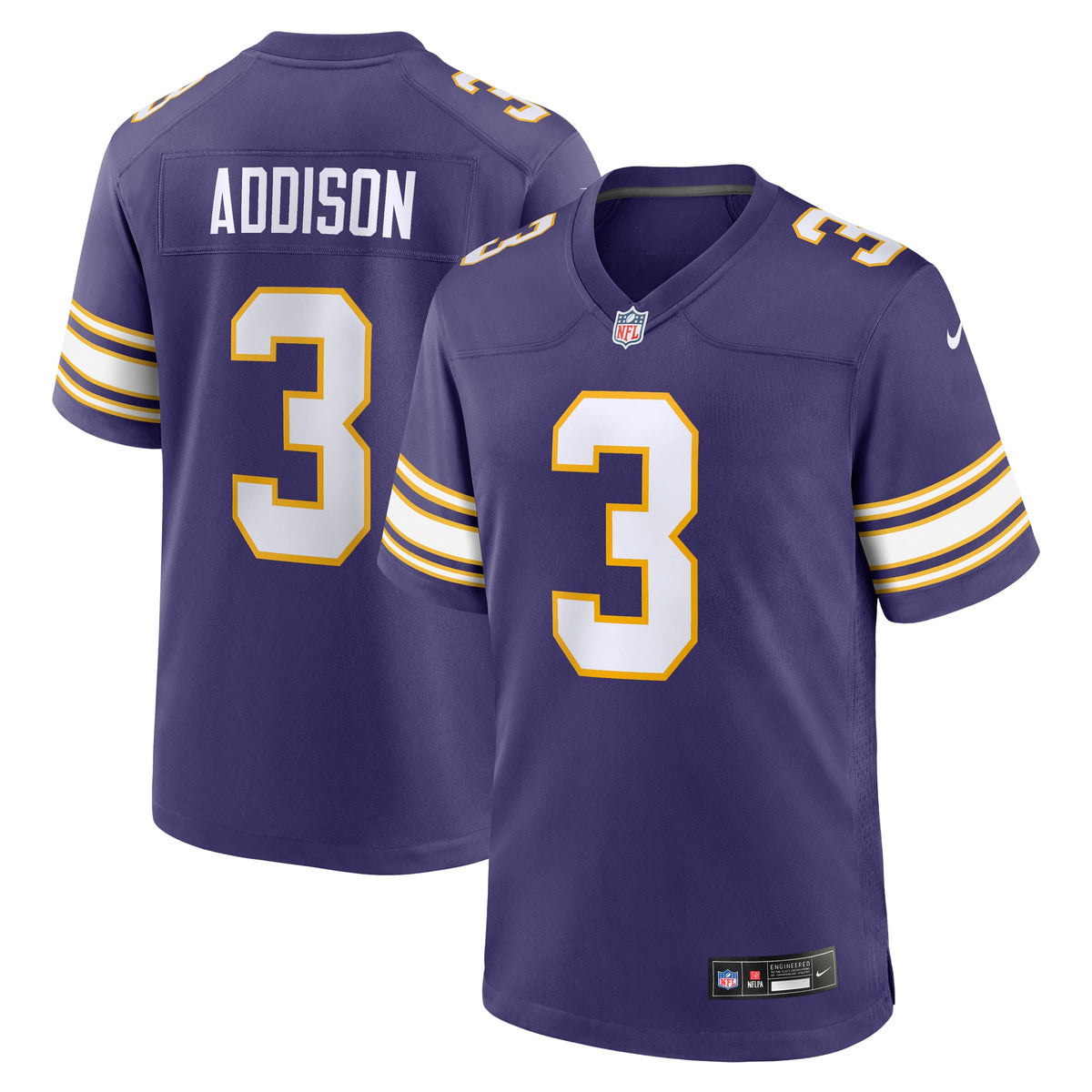 Men's Minnesota Vikings Jordan Addison Nike White Away Game Jersey