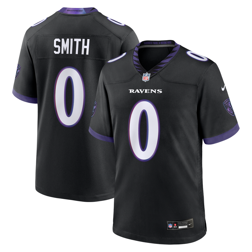 Men's Baltimore Ravens Roquan Smith Nike Black Alternate Game Jersey