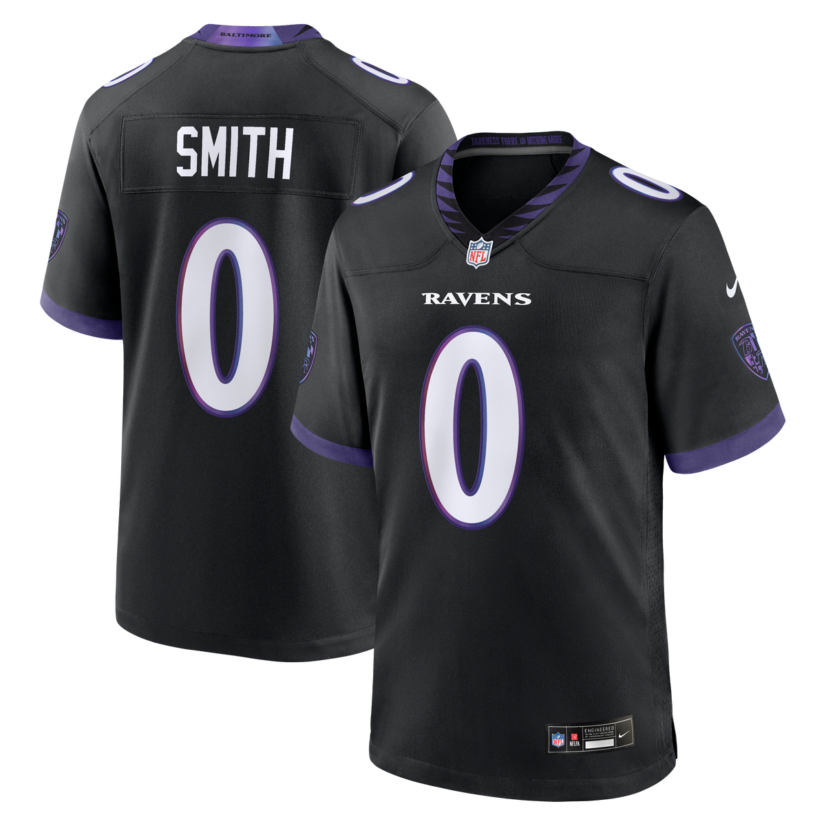 Men's Baltimore Ravens Roquan Smith Nike Purple Alternate Game Jersey