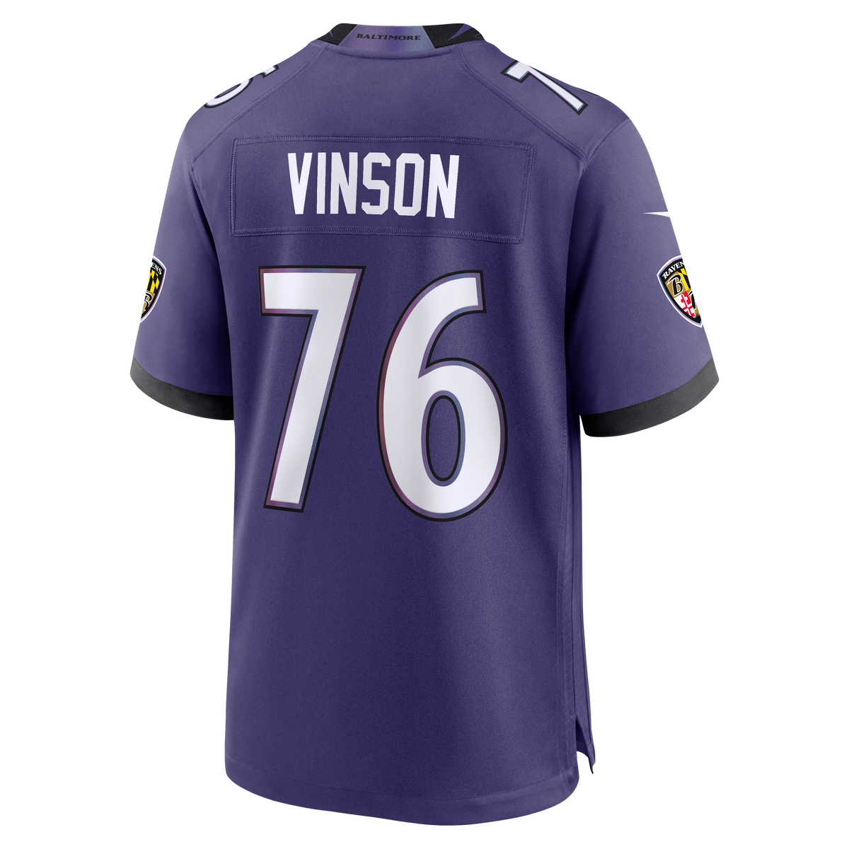 Men's Baltimore Ravens Carson Vinson Nike Purple Team Game Jersey