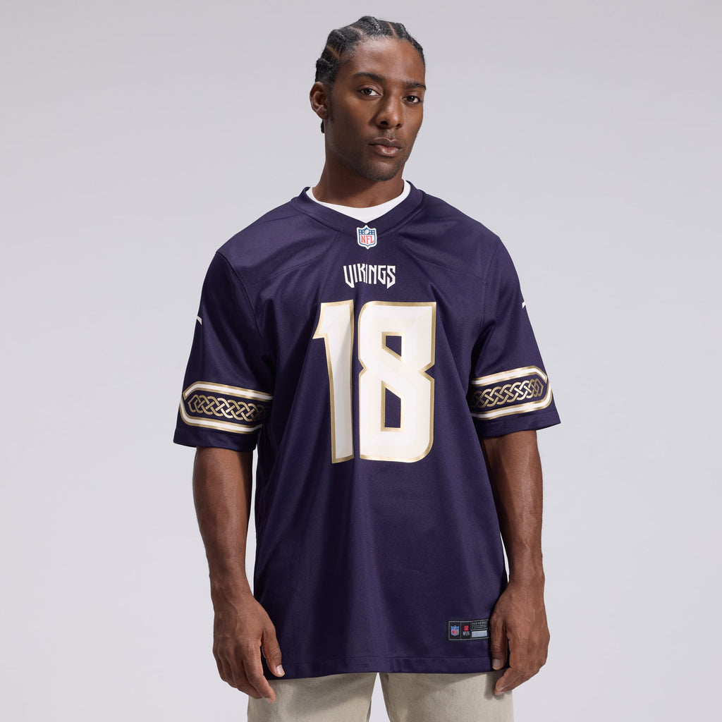 Men's Minnesota Vikings Justin Jefferson Nike Purple 2026 Rivalries Collection Game Jersey