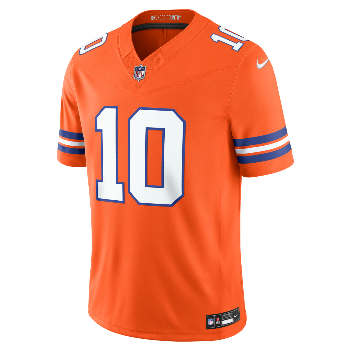 Men's Denver Broncos Bo Nix Nike White Vapor F.U.S.E. Stitched Limited Jersey