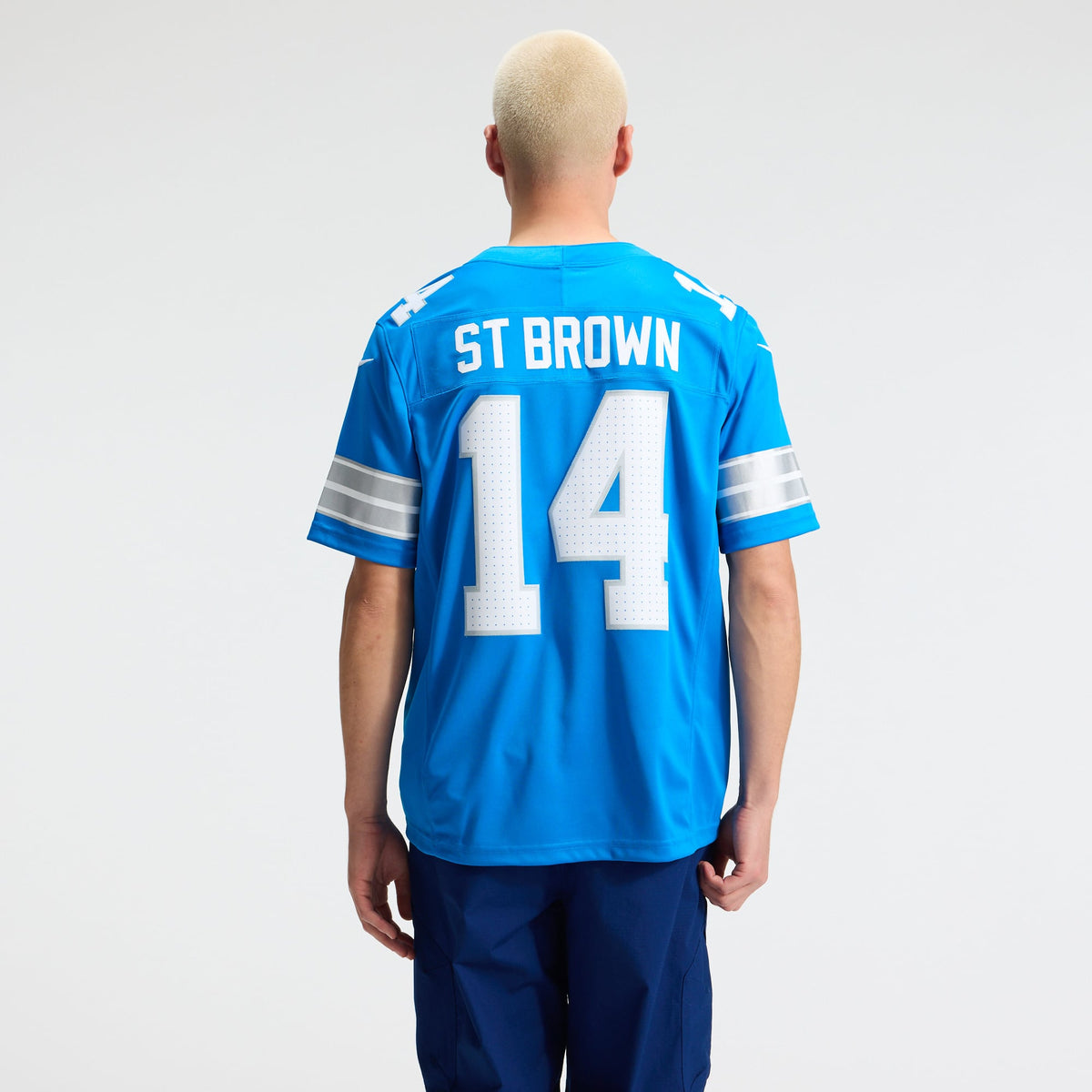 Men's Detroit Lions Amon-Ra St. Brown Nike Blue Team Vapor F.U.S.E. Stitched Limited Jersey
