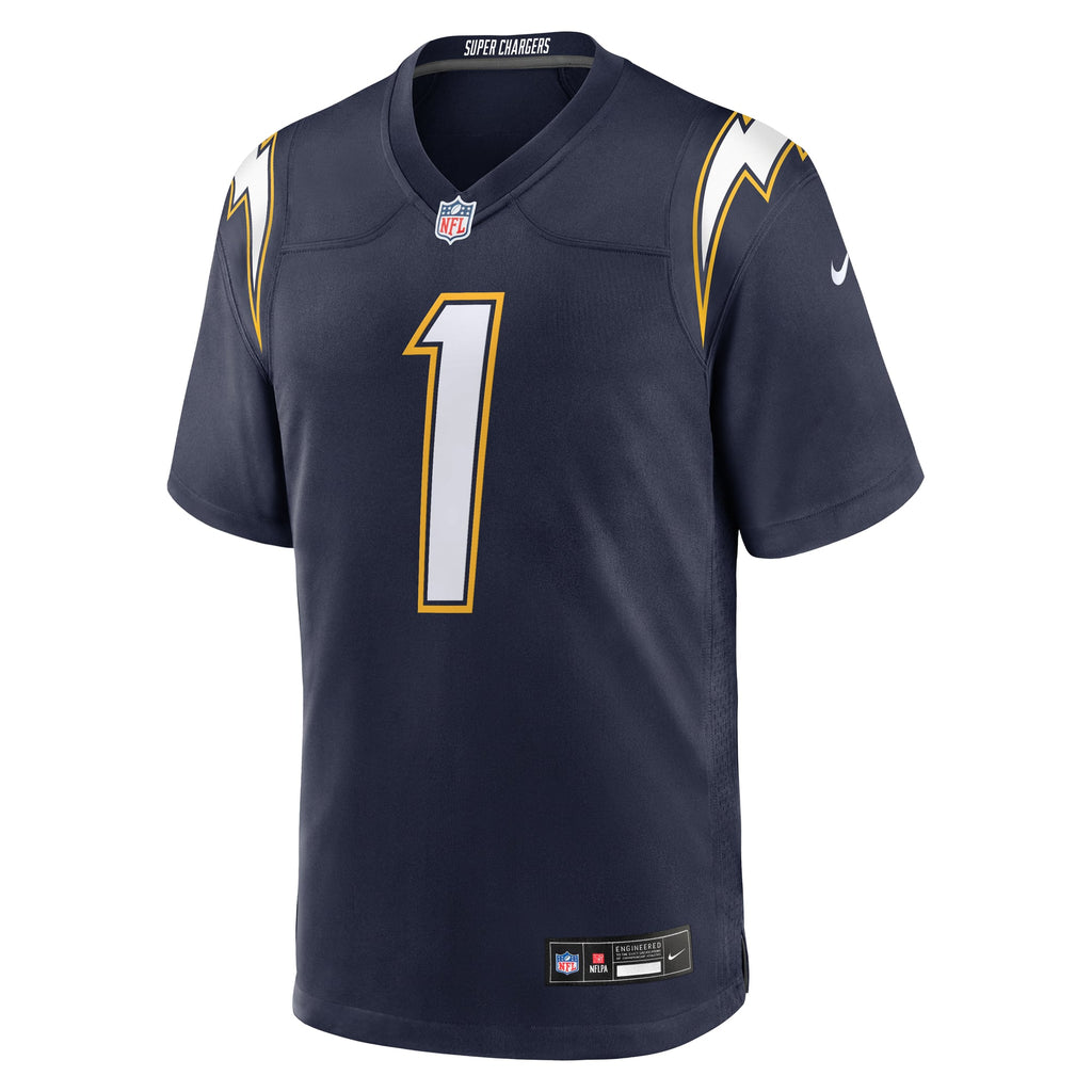 Men's Los Angeles Chargers Quentin Johnston Nike Navy Alternate Super Chargers Game Player Jersey
