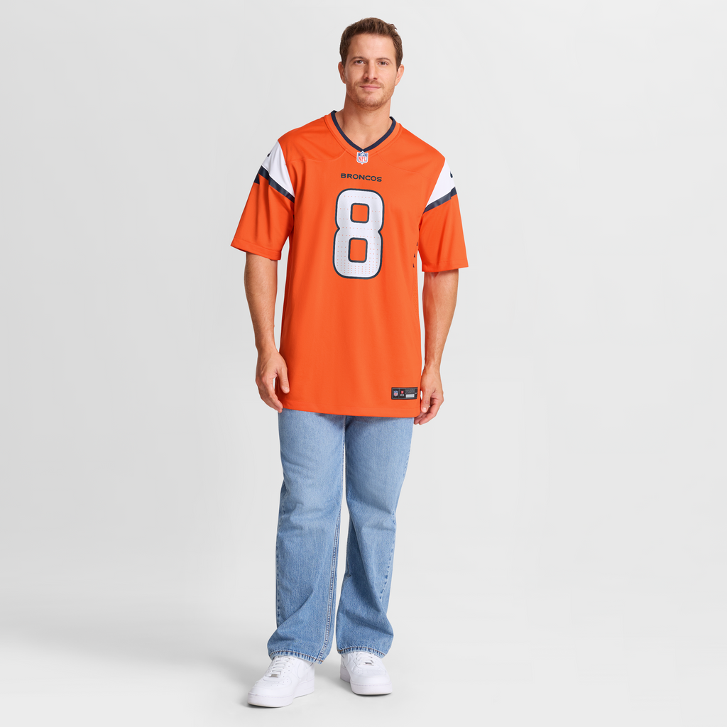 Men's Denver Broncos Jarrett Stidham Nike  Orange Team Game Jersey