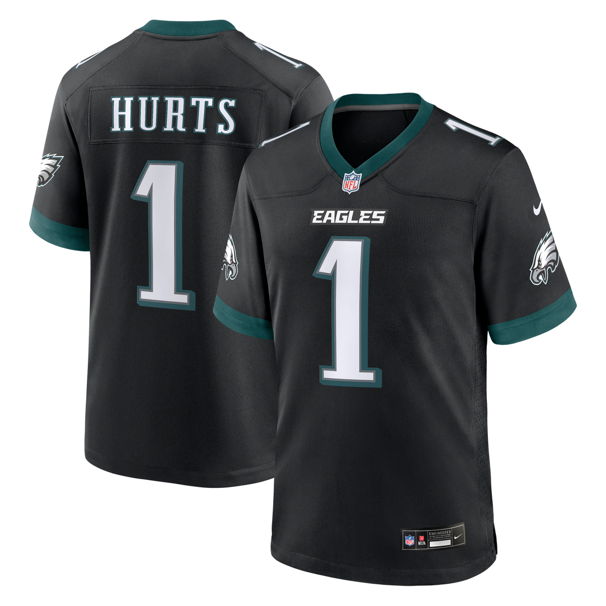 Men's Philadelphia Eagles Jalen Hurts Nike  Black Alternate Game Jersey