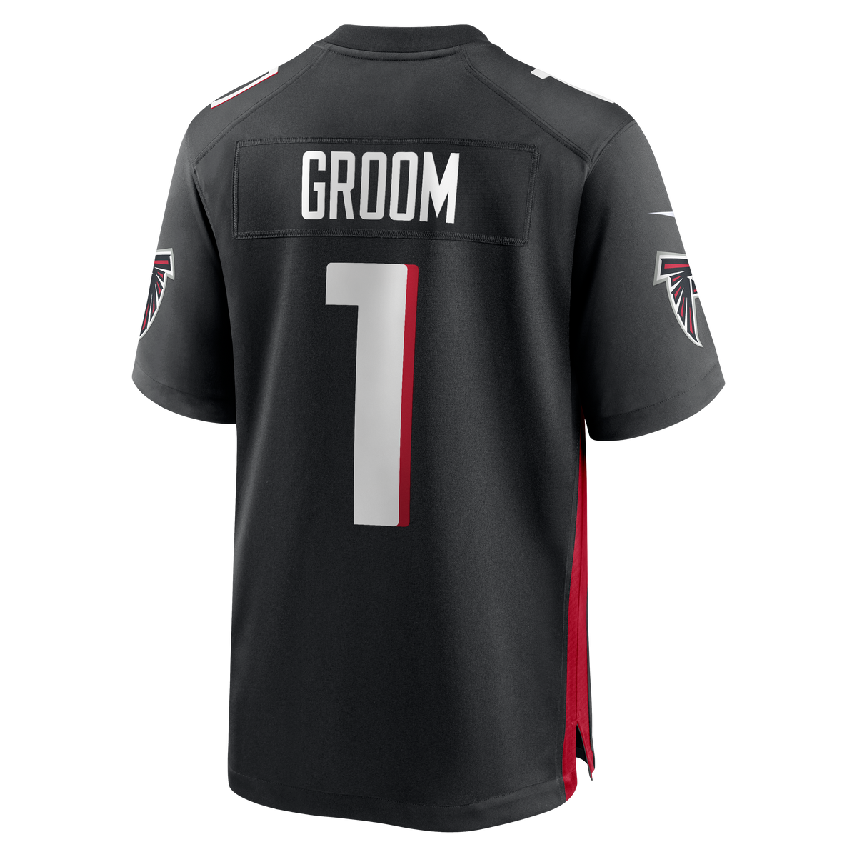 Men's Atlanta Falcons Number 1 Groom Nike Black Game Jersey