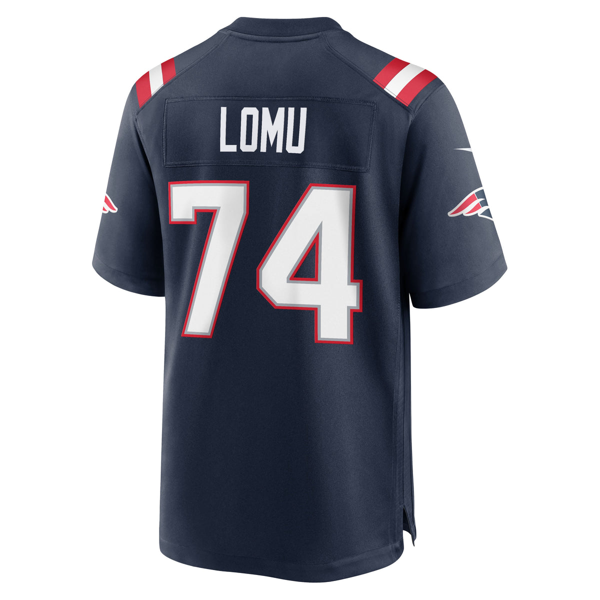 Men's New England Patriots Caleb Lomu Nike Navy Team Game Jersey