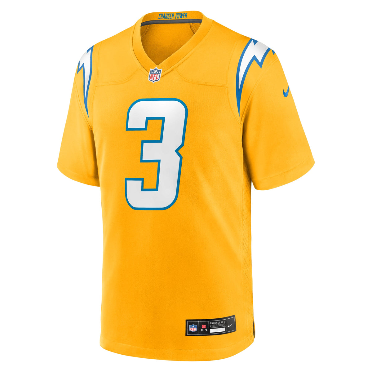 Men's Los Angeles Chargers Derwin James Jr. Nike Gold Alternate Charger Power Game Player Jersey