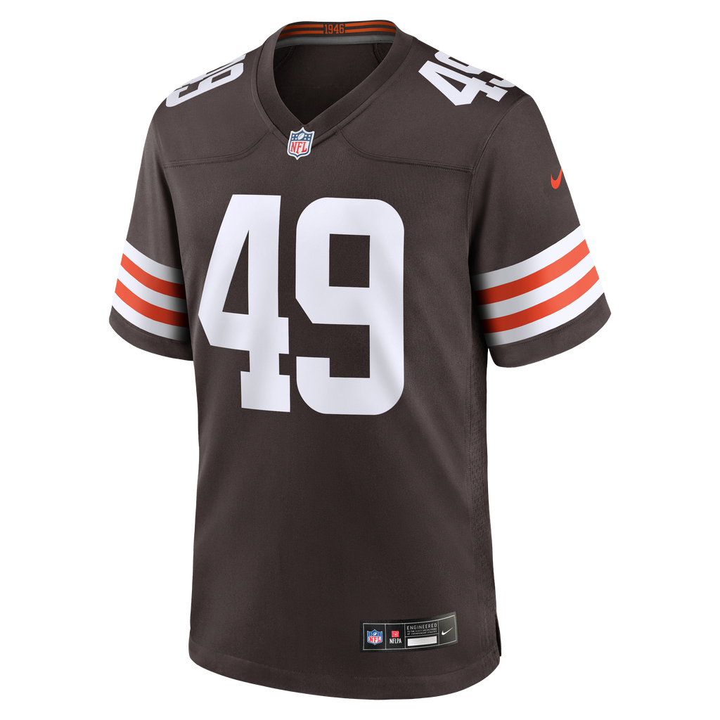 Men's Cleveland Browns Carson Schwesinger Nike Brown 2025 NFL Draft Game Jersey