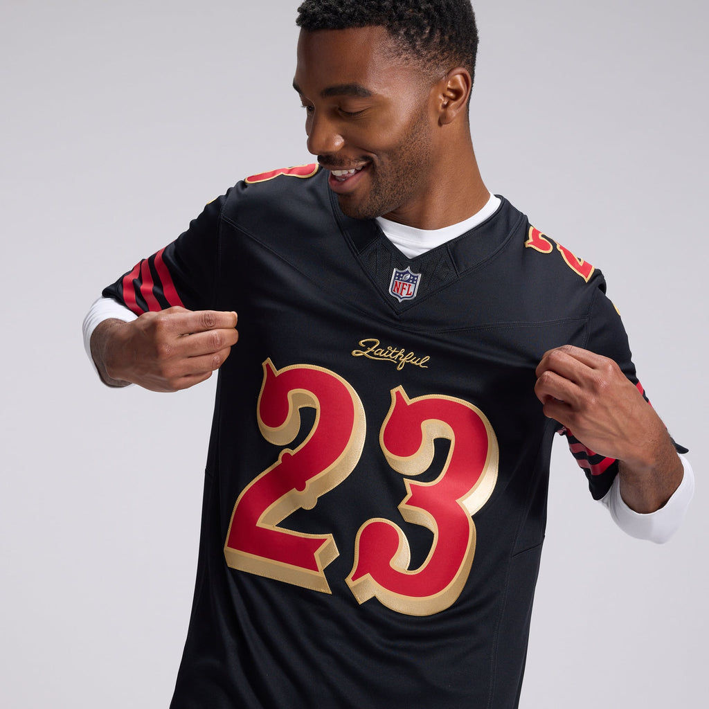Men's San Francisco 49ers Christian McCaffrey Nike Black Rivalries Collection Stitched Limited Jersey