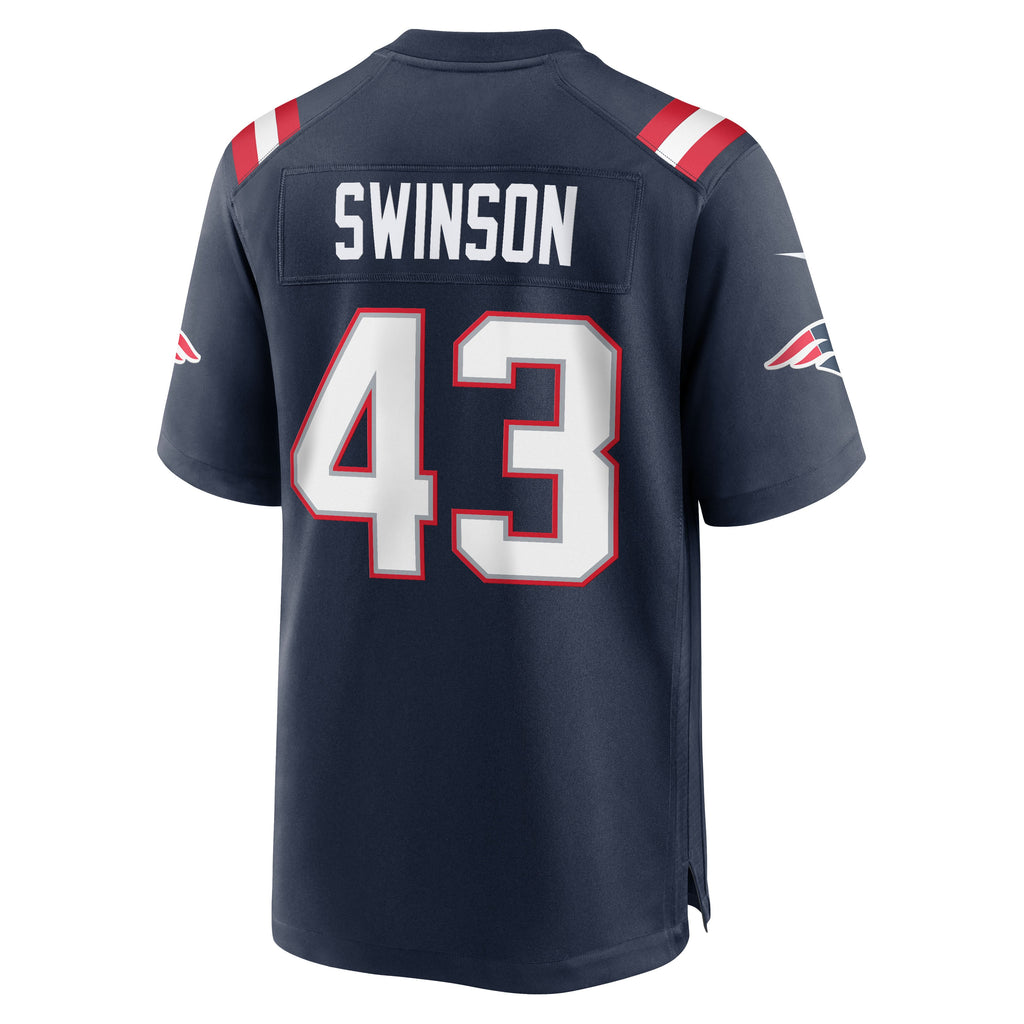 Men's New England Patriots Bradyn Swinson Nike Navy Team Game Jersey