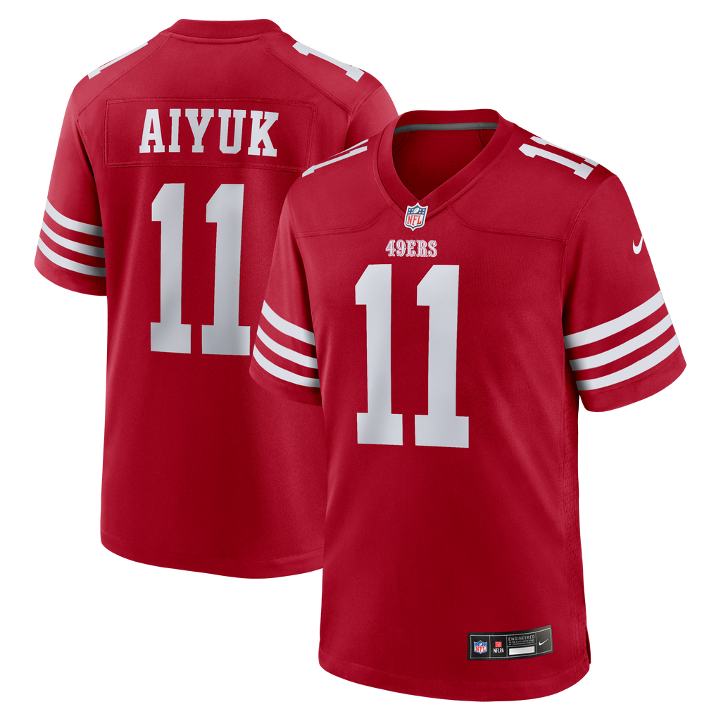Men's San Francisco 49ers Brandon Aiyuk Nike Scarlet Game Player Jersey