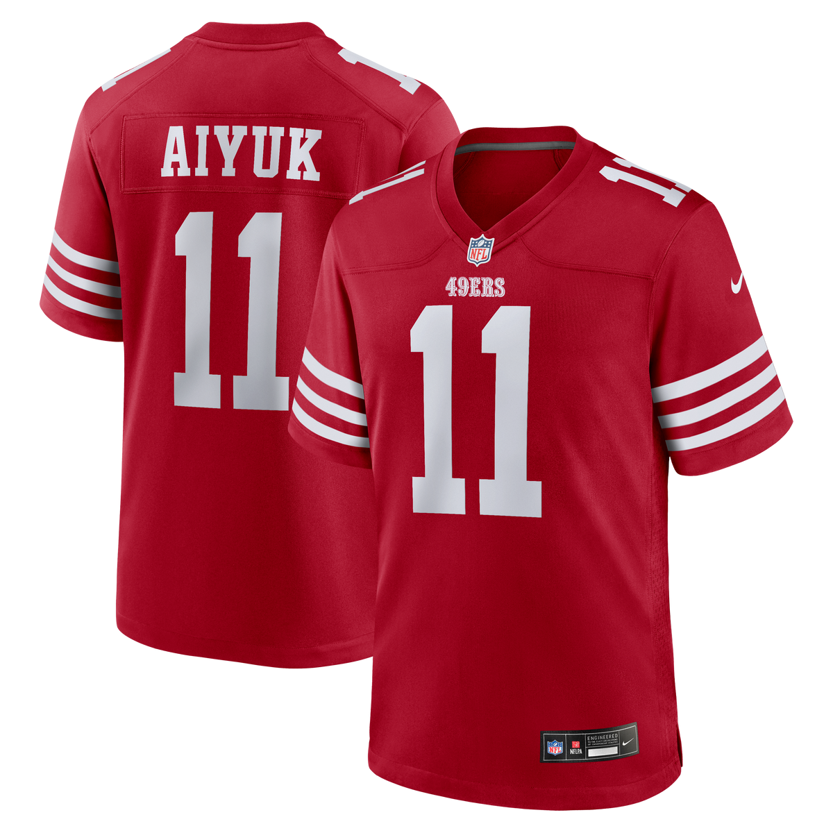 Men's San Francisco 49ers Brandon Aiyuk Nike Scarlet Game Player Jersey