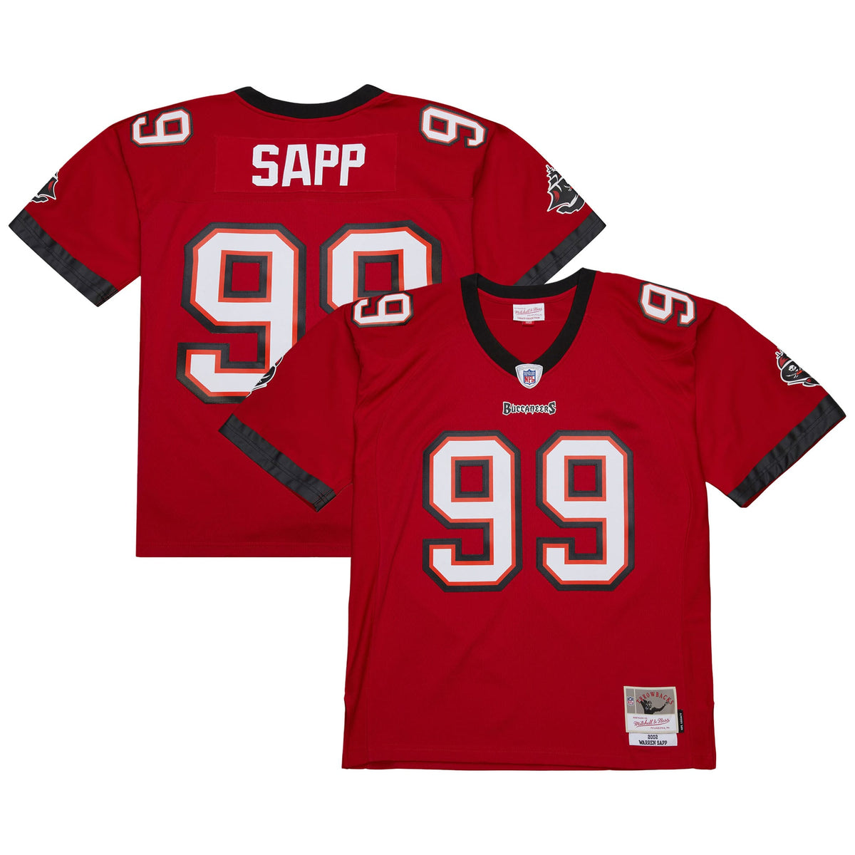 Men's Tampa Bay Buccaneers Warren Sapp Mitchell & Ness Red 2002 Legacy Replica Jersey