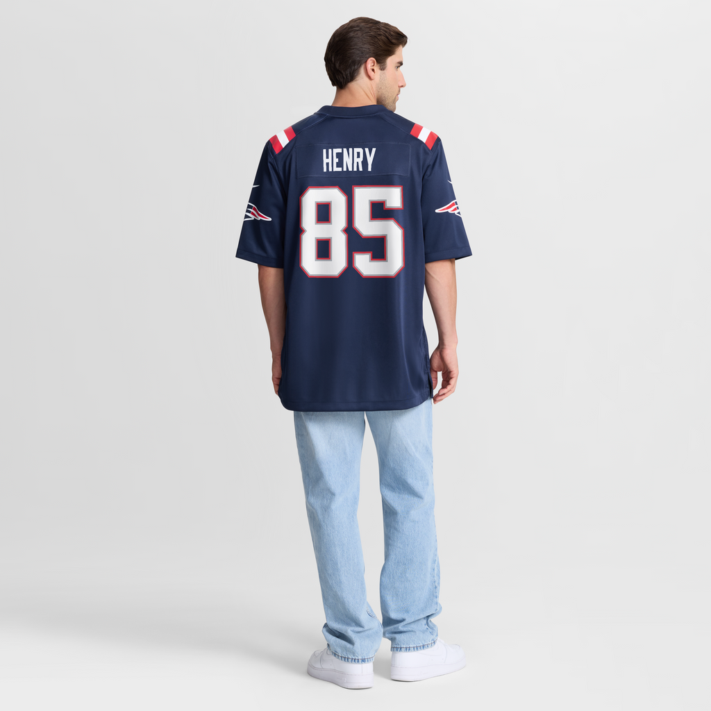Men's New England Patriots Hunter Henry Nike  Navy Team  Game Jersey