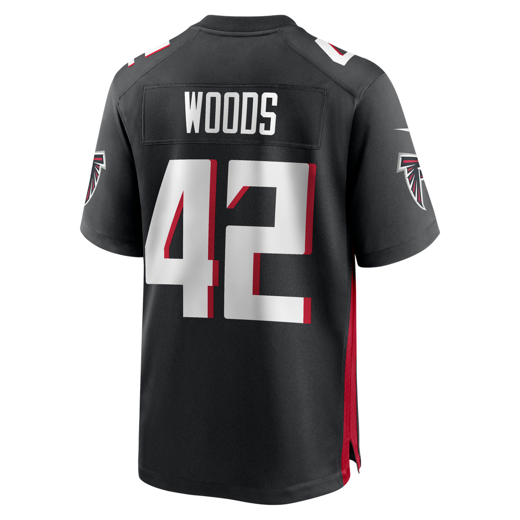 Men's Atlanta Falcons Josh Woods Nike  Black Team Game Jersey