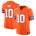 Men's Denver Broncos Bo Nix Nike Orange Alternate Mile High Collection 1977 Throwback Vapor F.U.S.E. Stitched Limited Jersey