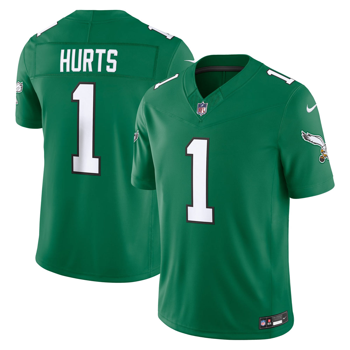 Men's Philadelphia Eagles Jalen Hurts Nike Kelly Green Alternate Vapor F.U.S.E. Stitched Limited Jersey