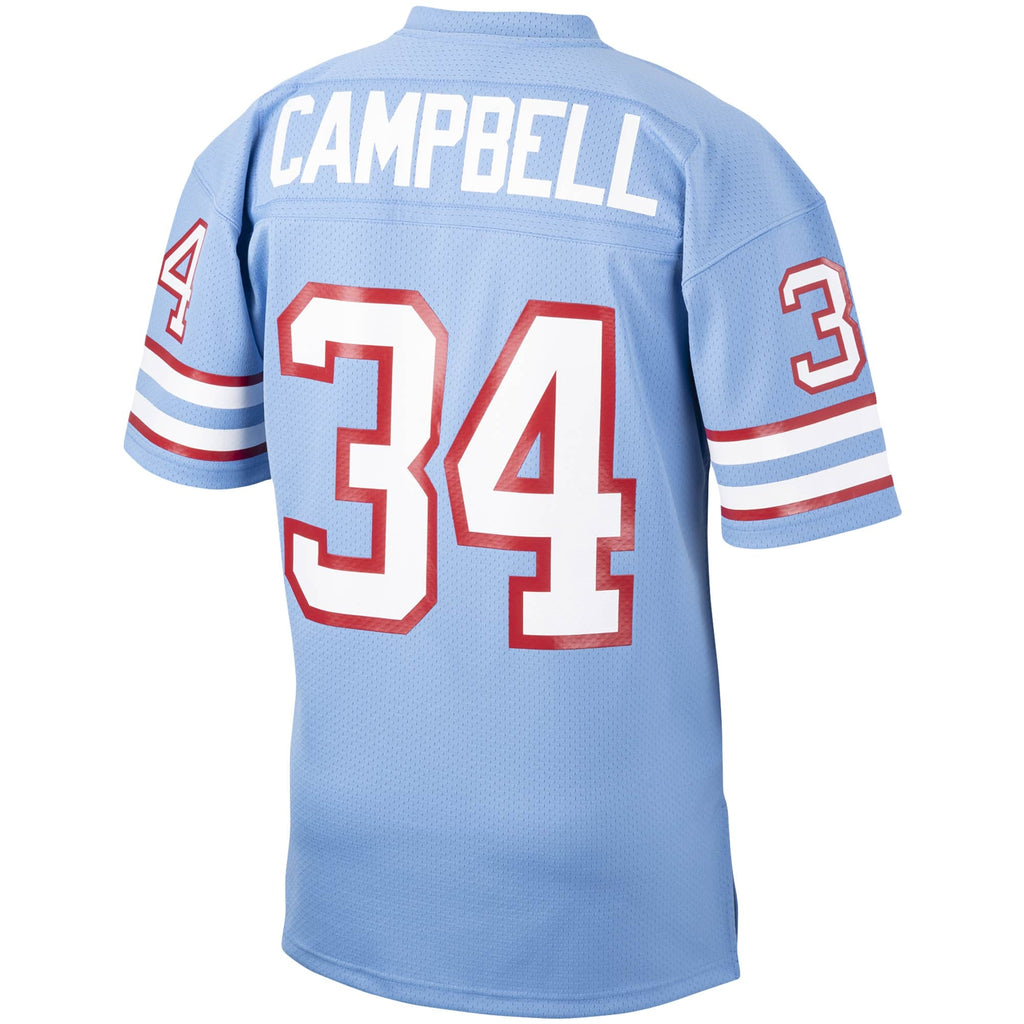Men's Houston Oilers 1980 Earl Campbell Mitchell & Ness Light Blue Authentic Throwback Retired Player Jersey