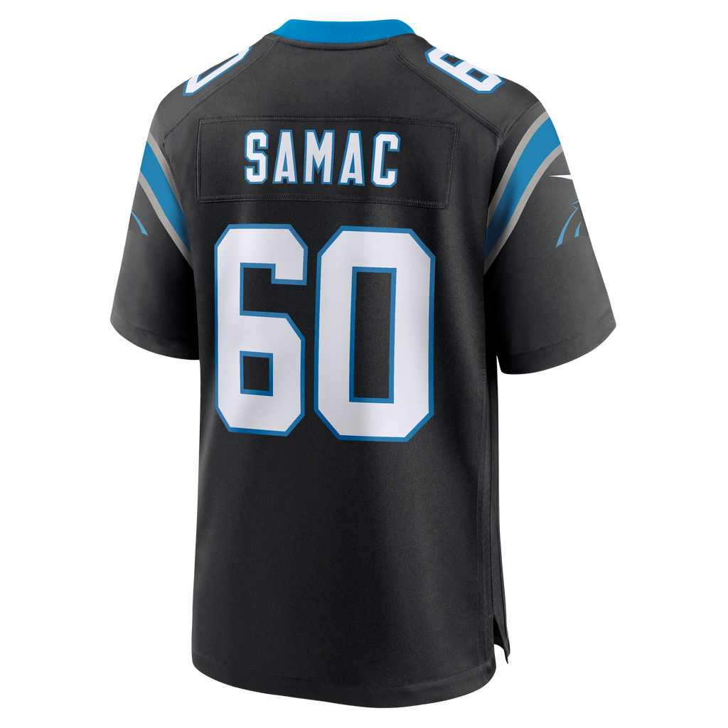Men's Carolina Panthers Nick Samac Nike  Black Team Game Jersey