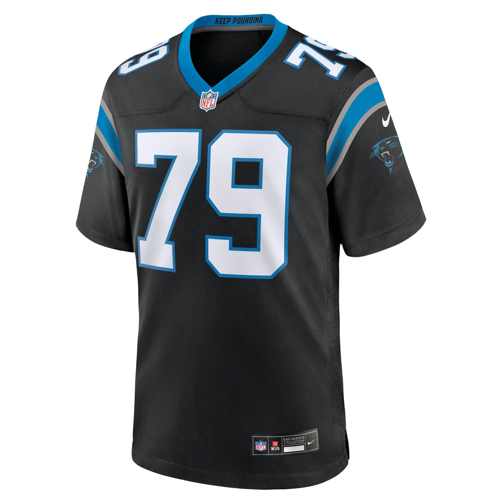 Men's Carolina Panthers Ikem Ekwonu Nike Black Game Jersey