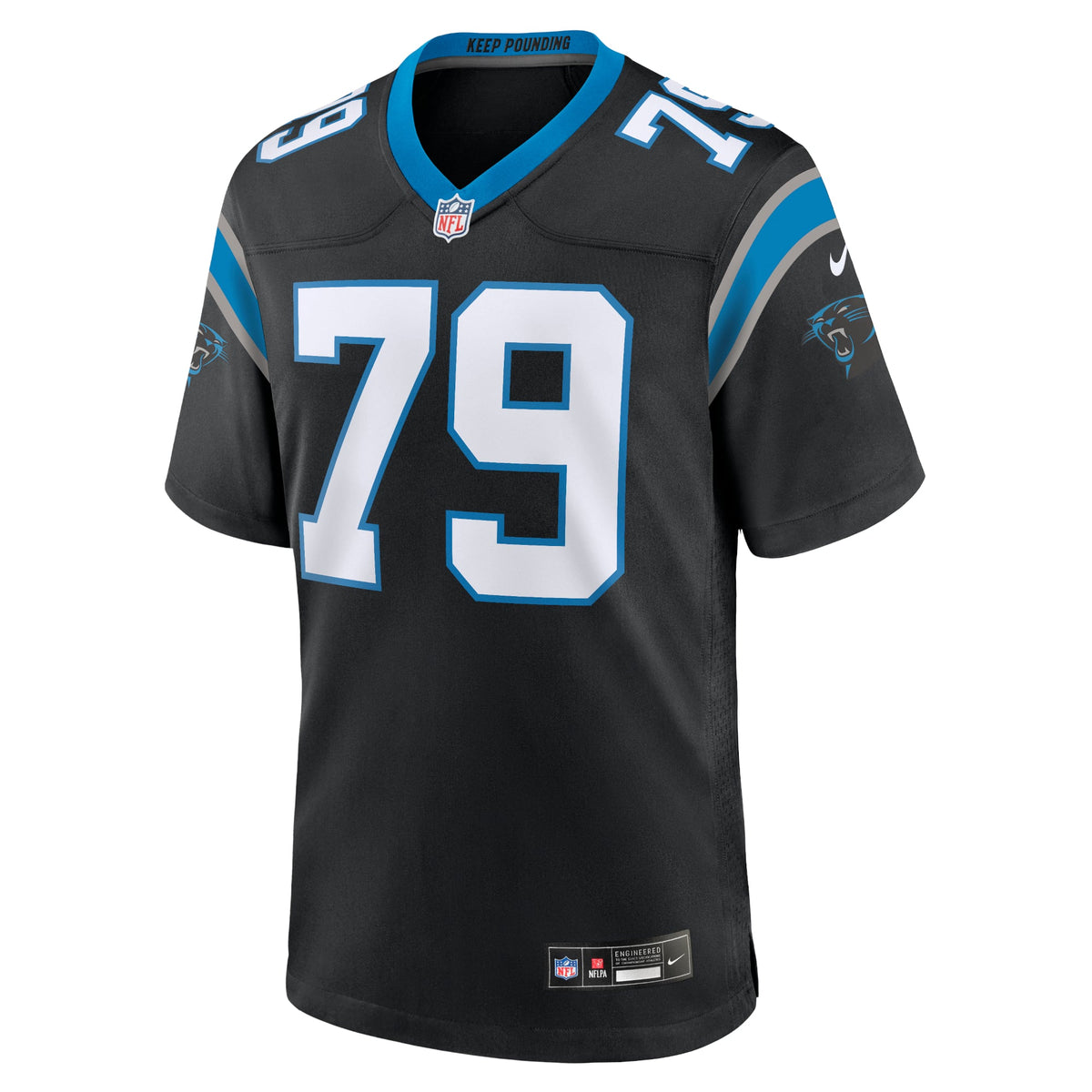 Men's Carolina Panthers Ikem Ekwonu Nike Black Game Jersey