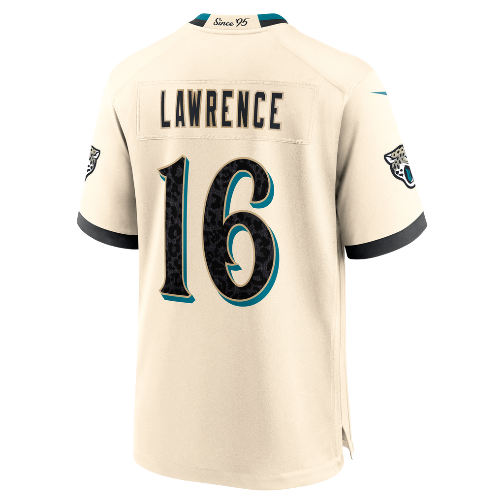 Men's Jacksonville Jaguars Trevor Lawrence Nike Natural 2026 Rivalries Collection Game Jersey