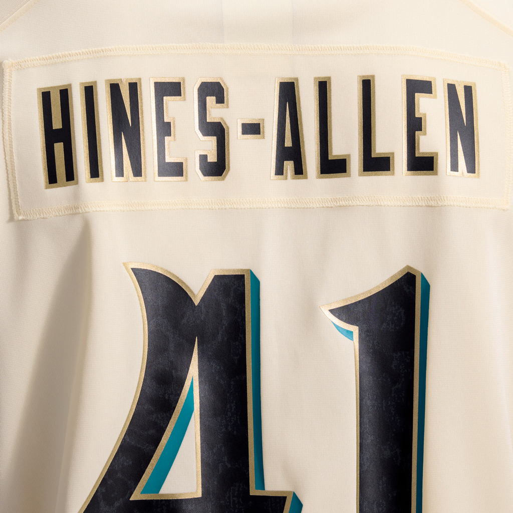 Men's Jacksonville Jaguars Josh Hines-Allen Nike Natural 2026 Rivalries Collection Game Jersey