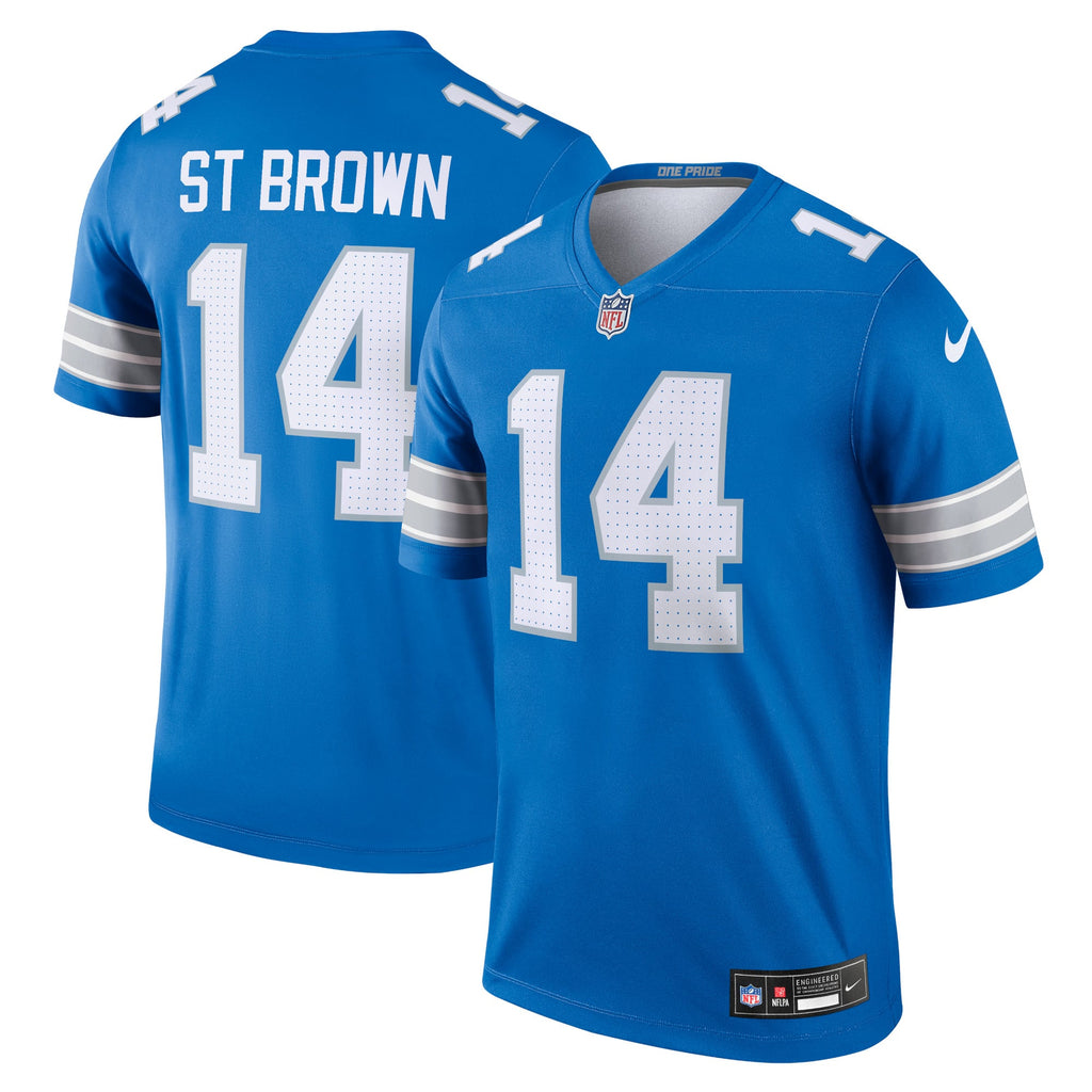 Men's Detroit Lions Amon-Ra St. Brown Nike Blue Legend Player Performance Top